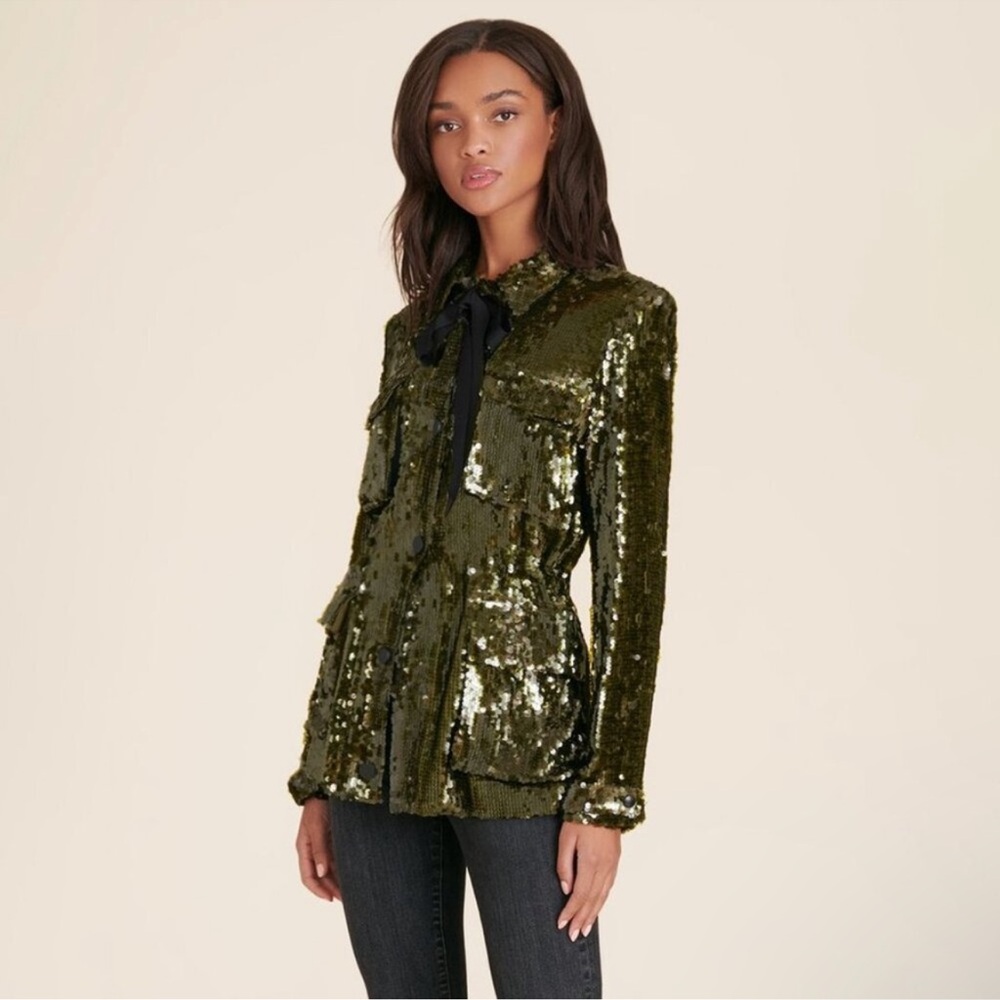 Veronica Beard Olive Sequin Jacket
